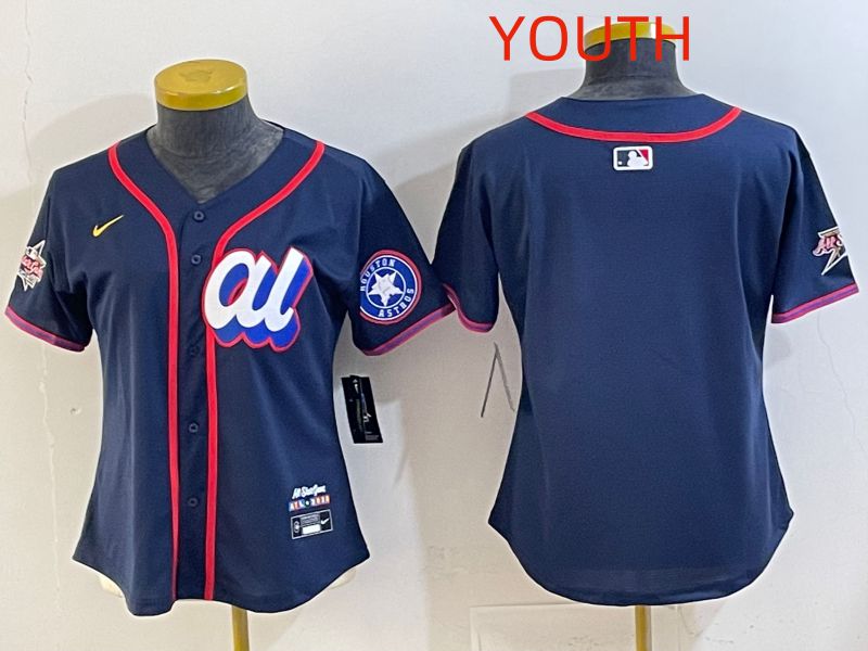 Youth 2025 Houston Astros Blank Drak Blue All star Nike MLB Jersey style 01->youth mlb jersey->Youth Jersey